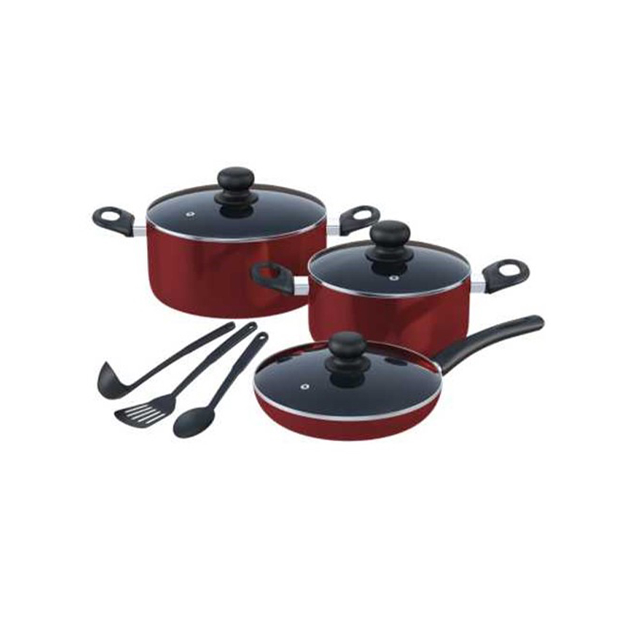 BENNETT READ POTSET 9PC METALLIC RED NON STICK