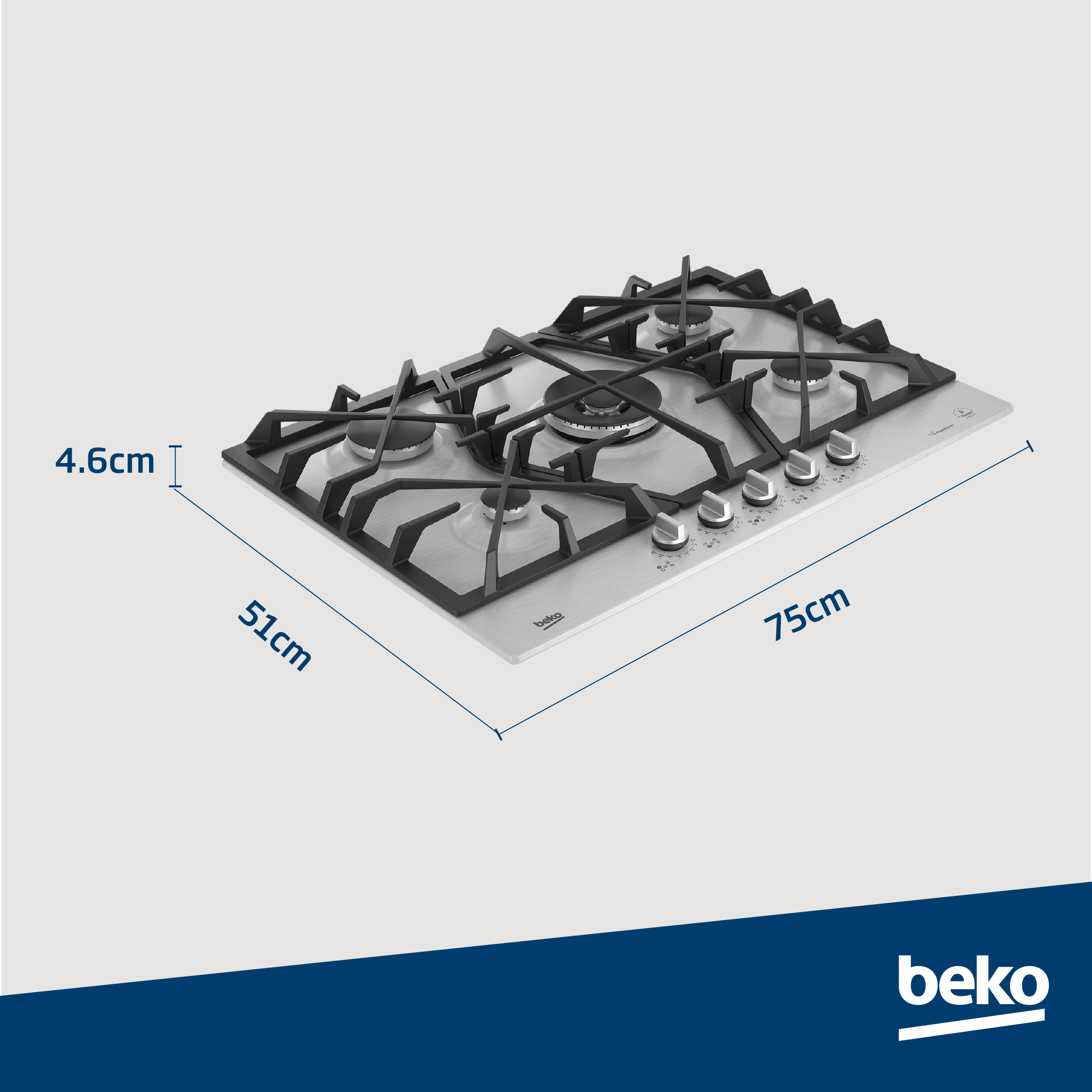 BEKO 75CM GAS HOB INOX - Image 8