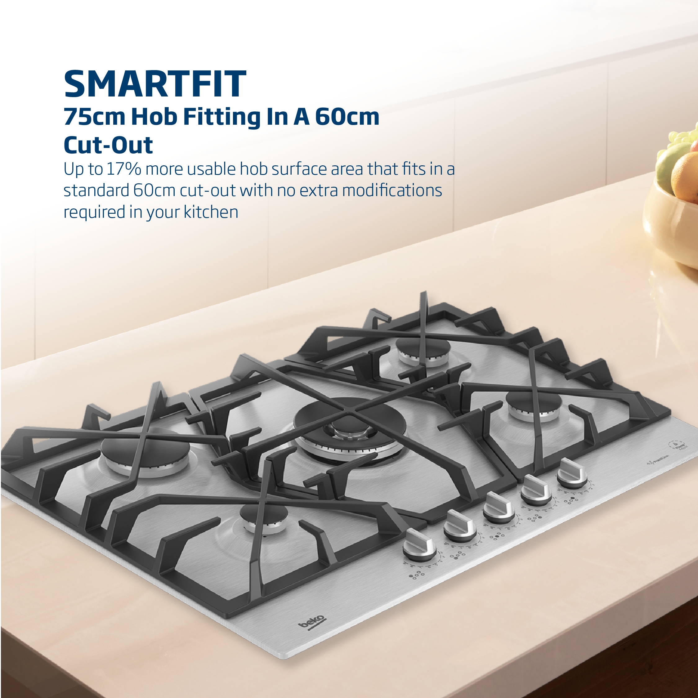 BEKO 75CM GAS HOB INOX - Image 7