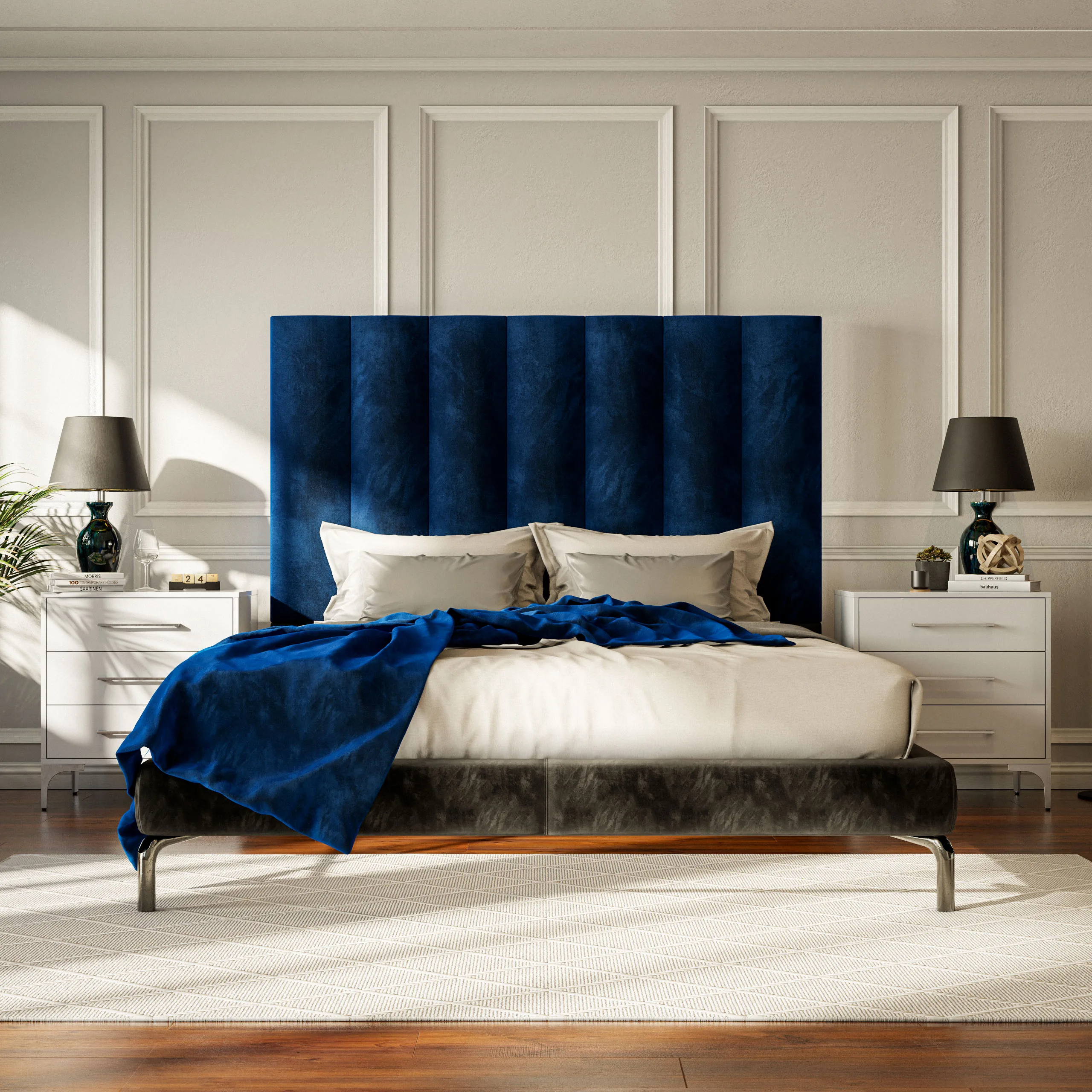 ML TRENTINO HEADBOARD - QUEEN - ROYAL BLUE - Image 5
