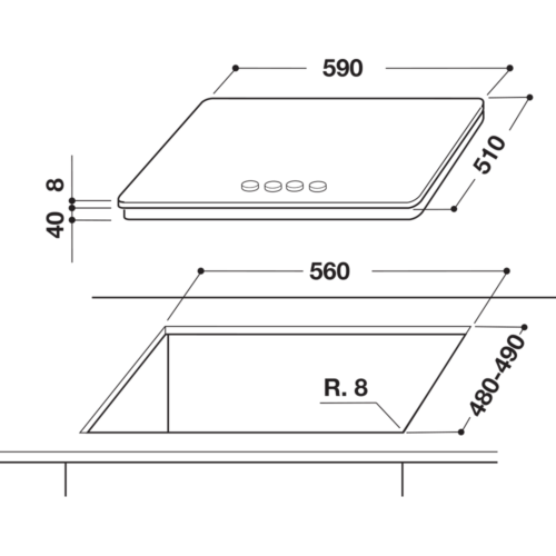 WHIRLPOOL GAS HOB 60CM, 4 BURNERS, FUSION KNOBS - Image 4